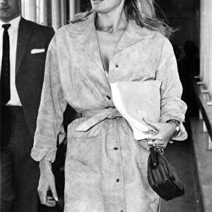 Ursulas Flying Fashion: Actress Ursula Andress is pictured here leaving London