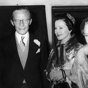 Vivien Leigh Actress with her ex-husband Leigh Holman at the wedding of their daughter