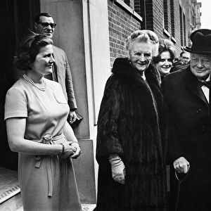 Winston Churchill with his wife Lady Churchill on her birthday. 1st April 1963
