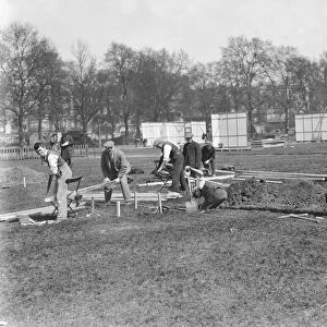 Workmen seen here digging latrines in Hyde Park on the second day of the General Strike