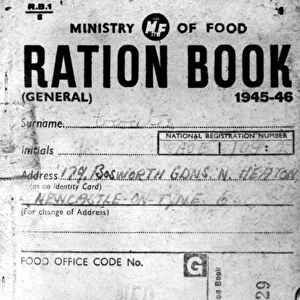 World War Two - Second World War - Ministry of Food Ration Book 1945-46