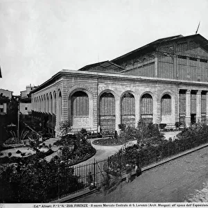 The Flower Exposition of 1874, held in the Mercato Centrale di San Lorenzo, Florence. The structure was built by Giuseppe Mengoni