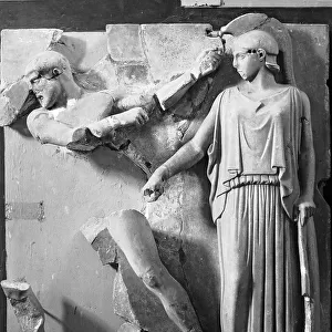 Metope of the Temple of Zeus, in the Museum at Olympia