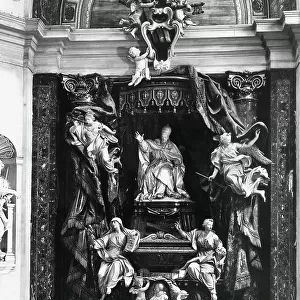 Monument to Pope Gregory XV, marble, Pierre Le Gros (1666-1719), Church of Sant'Ignazio, Rome