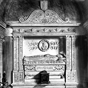 Monumental wall tomb of Bishop Giovanni Ortega Gomiel, attributed to Bregno, in the church of S.Maria del Popolo, Rome