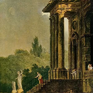 Ruins of a porch, oil on canvas, Hubert Robert (1733-1808), Louvre Museum, Paris