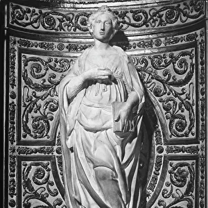 St. Catherine from Alexandria. Statue by Neroccio, completed by other artists, collocated in St. John the Baptist's chapel, in the Cathedral of Siena