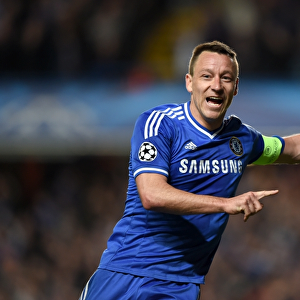 John Terry's Euphoric Reaction: Chelsea's Gary Cahill Scores the Decisive Goal in the UEFA Champions League Round of 16 Against Galatasaray (March 18, 2014, Stamford Bridge)
