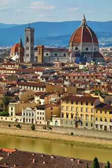 General city skyline view and the Duomo, Florence, Italy