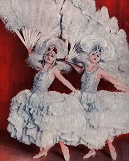 The Dolly Sisters in feather creations