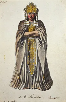 Austria, Vienna, Costume sketch for Sarastro in The Magic Flute by Wolfgang Amadeus Austria, Vienna, Costume sketch for Sarastro in The Magic Flute by Wolfgang Amadeus