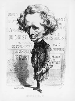 France, Paris, Caricature of composer Hector Berlioz (1803 - 1869) France, Paris, Caricature of composer Hector Berlioz (1803 - 1869)