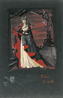 France, Paris, Costume sketch for Tosca in act II inopera tosca by Giacomo Puccini France, Paris, Costume sketch for Tosca in act II inopera tosca by Giacomo Puccini