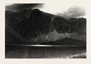 Llyn Idwal, Snowdonia, Wales, UK, Great Britain, United Kingdom, 19th century engraving llyn idwal snowdonia wales uk