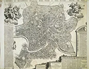 New and Accurate Map of Ancient and Modern Rome by Jean van Ram, copperplate New and Accurate Map of Ancient and Modern Rome by Jean van Ram, copperplate