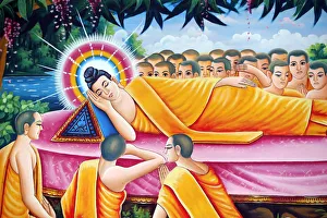 Reclining Buddha statue. After 45 years of teaching the Dharma Reclining Buddha statue. After 45 years of teaching the Dharma