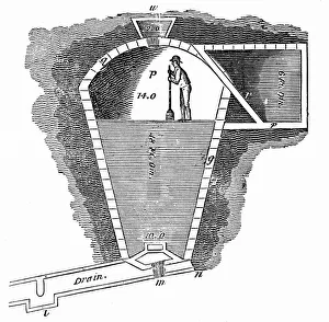Refrigeration: Sectional view of ice-house Refrigeration: Sectional view of ice-house