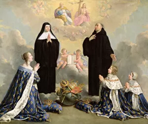 Anne of Austria (1601-66) and her Children at Prayer with St. Benedict and St. Scholastica