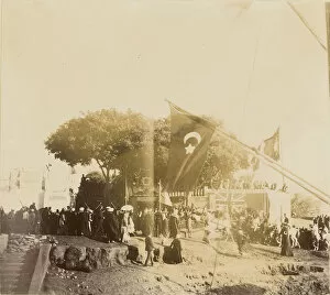 Crowd outside Luxor Hotel Luxor Egypt 1877 1880